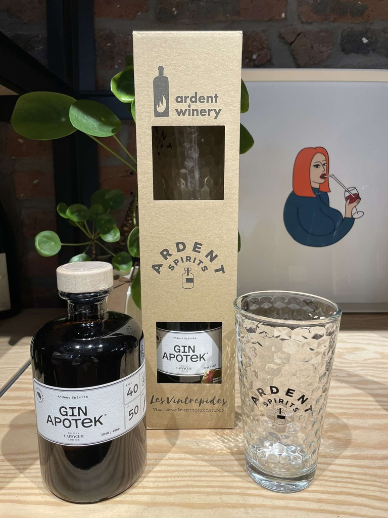 (Pack 1 Verre) Gin Apotek Capsycum 50cl - Ardent Spirits BIO