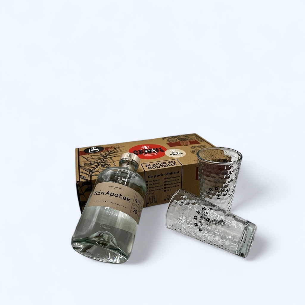 (Pack 2 Verres) Gin Apotek 70cl - Ardent Spirits BIO