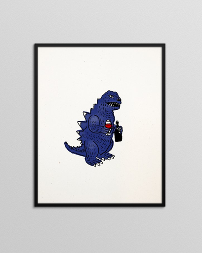[AZ-GOD] Affiche Anatole Zangs - Godzilla