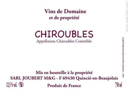 [JOU-RG-CHIR] Chiroubles - Domaine Joubert BIO